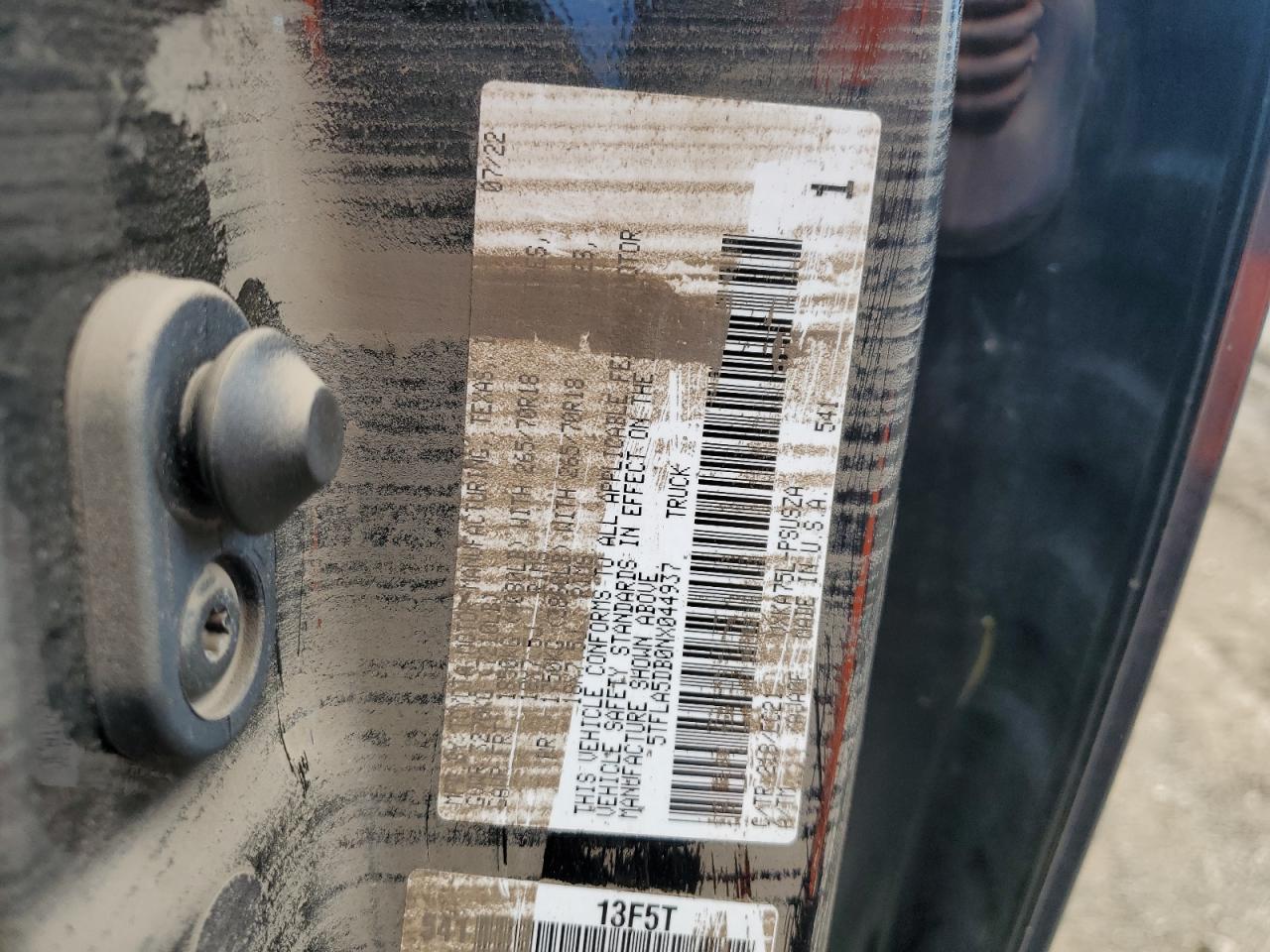 2022 Toyota Tundra VIN 5TFLA5DB0NX044937 Copart auction photo, water/flood damage thumbnail 12