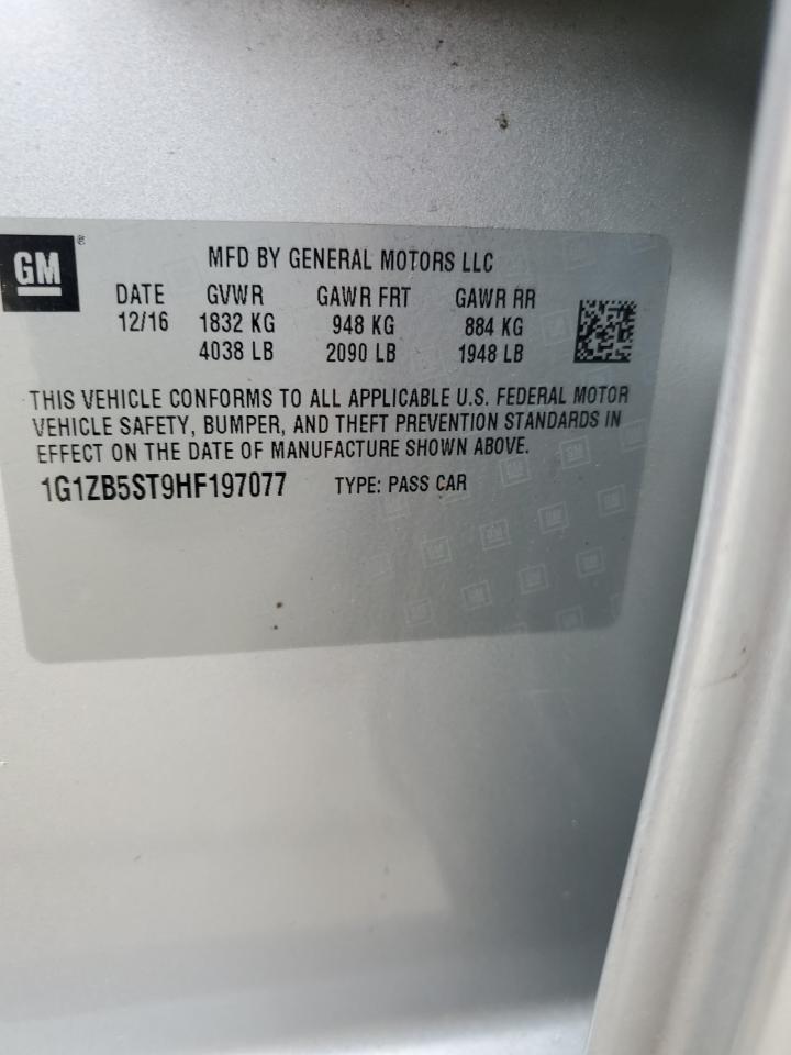 2017 Chevrolet Malibu VIN 1G1ZB5ST9HF197077 Copart auction photo, front end / side damage thumbnail 14