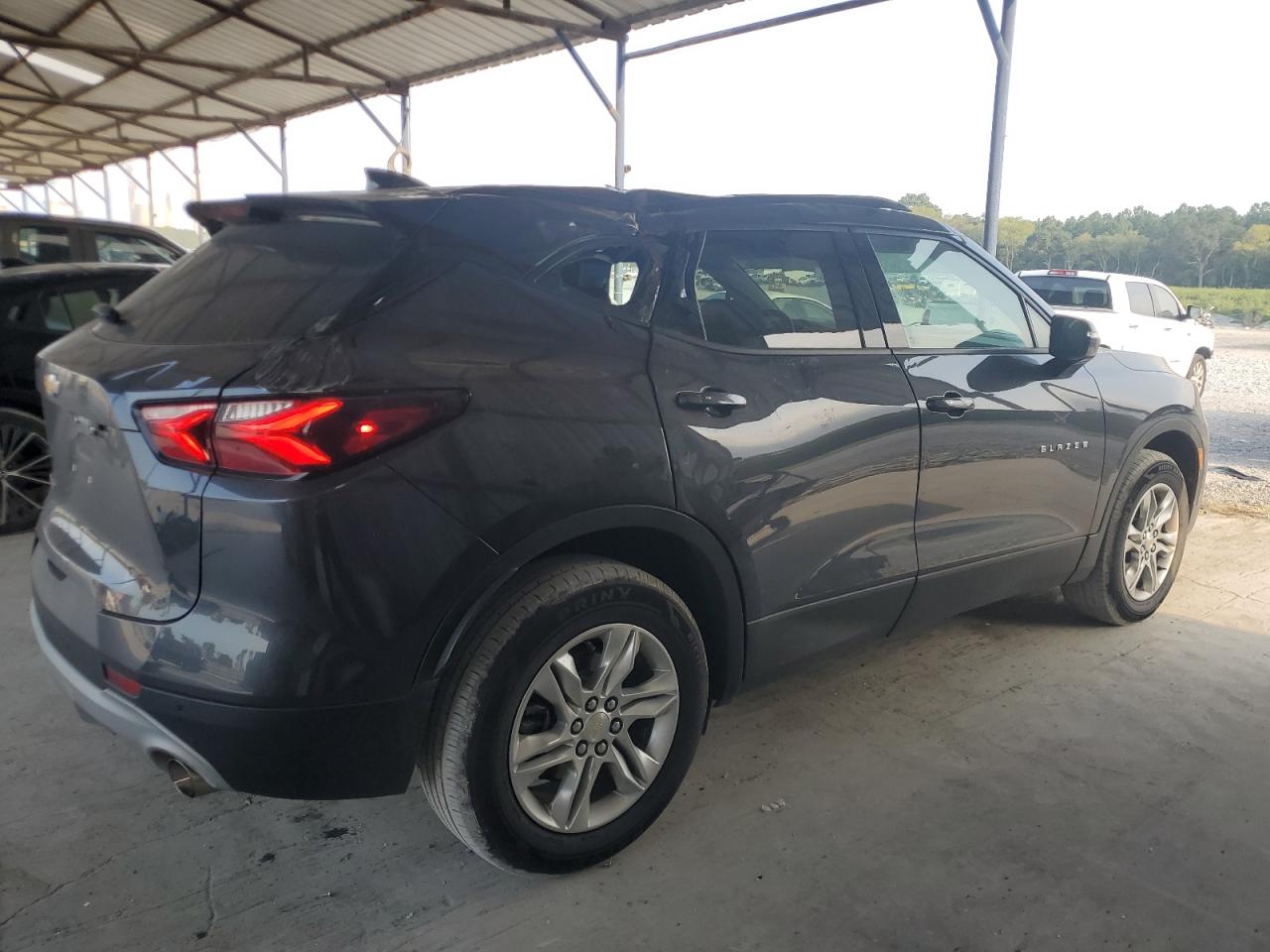 2021 Chevrolet Blazer VIN 3GNKBDRS8MS508706 Copart auction photo, top/roof damage thumbnail 3