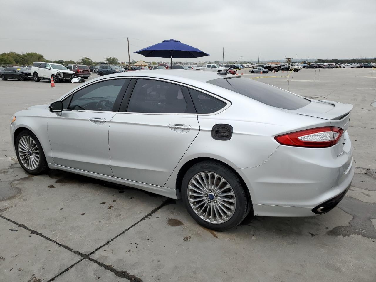 2014 Ford Fusion VIN 3FA6P0K9XER258072 Copart auction photo, front end / side damage thumbnail 2