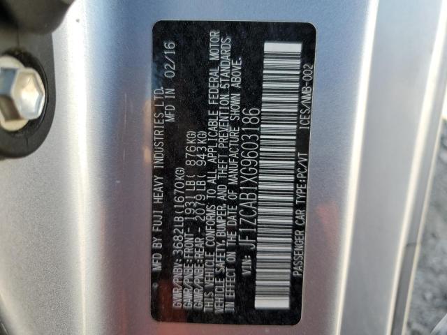 2016 Subaru BRZ VIN JF1ZCAB1XG9603186 Copart auction photo, front end / rear end damage thumbnail 12