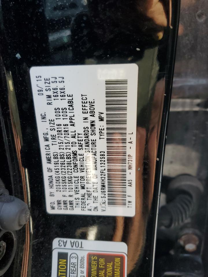 2015 Honda CR-V VIN 5J6RM4H32FL132583 Copart auction photo, front end damage thumbnail 13