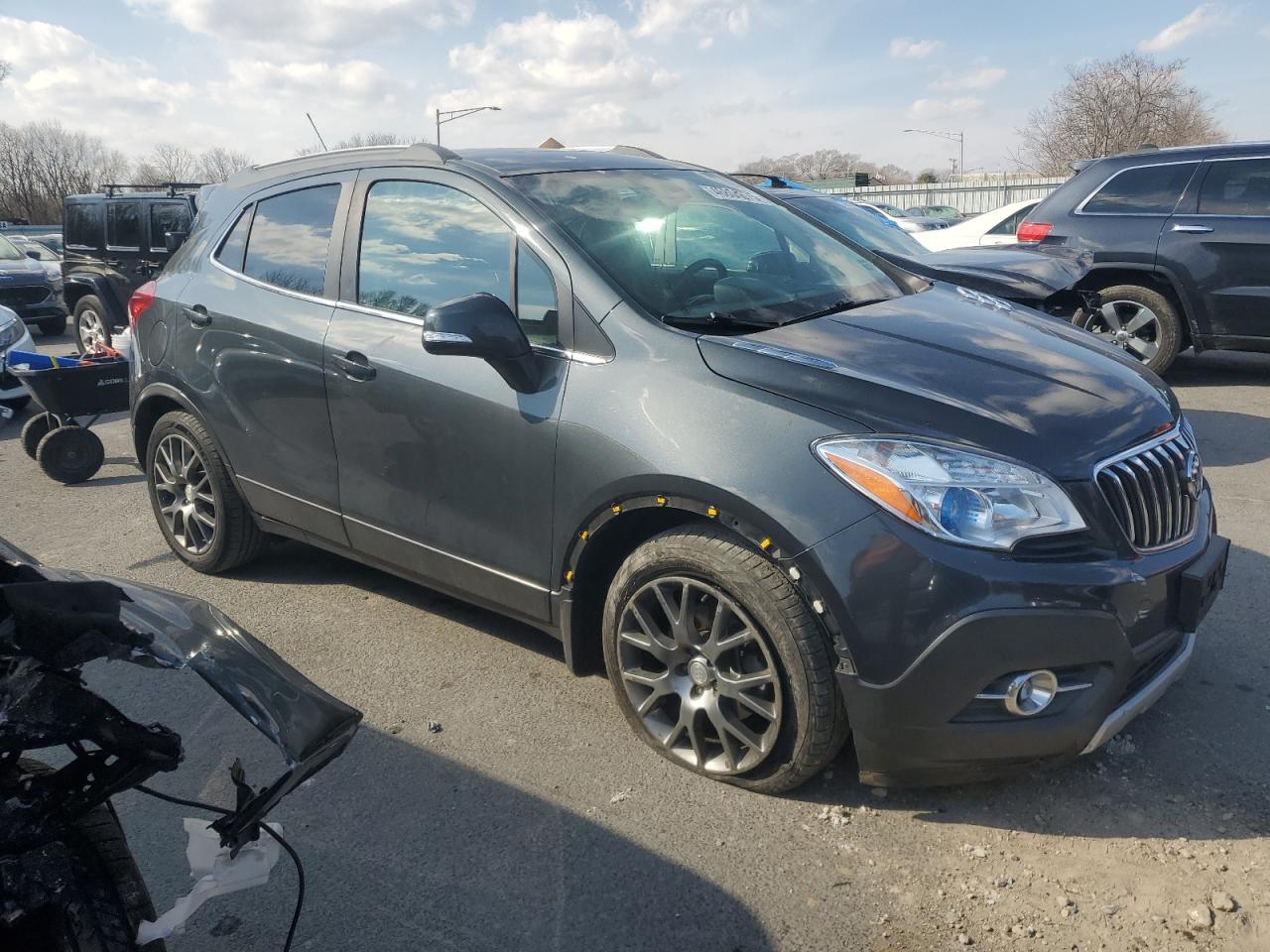 2016 Buick Encore VIN KL4CJ1SMXGB681793 Copart auction photo, front end / side damage thumbnail 4