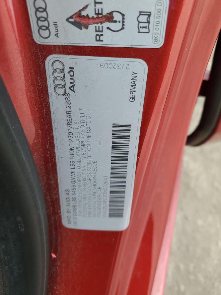 2013 Audi A7 VIN WAU2GAFC1DN022641 Copart auction photo, vandalism / front end damage thumbnail 12