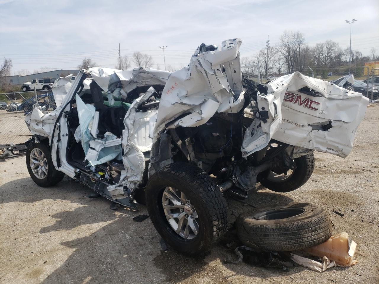 2019 GMC Sierra VIN 3GTP8DED0KG167869 Copart auction photo, all over damage thumbnail 3