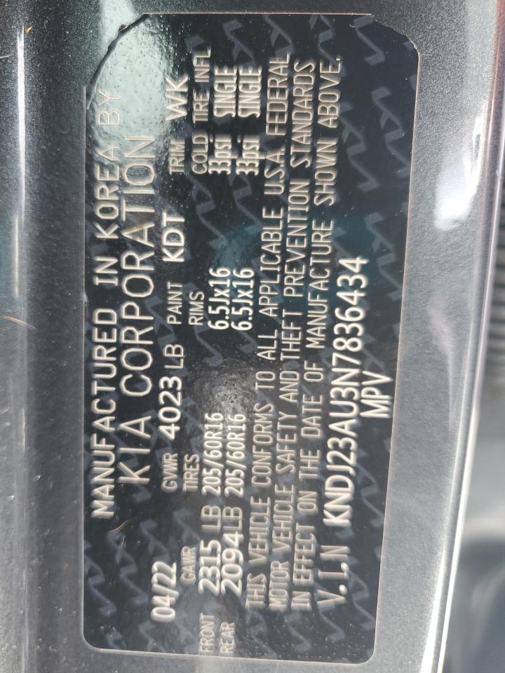 2022 KIA Soul VIN KNDJ23AU3N7836434 Copart auction photo, front end damage thumbnail 12