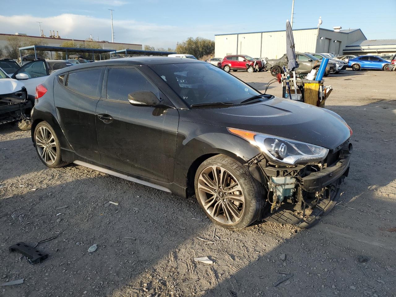 2017 Hyundai Veloster VIN KMHTC6AE2HU313035 Copart auction photo, rear end / front end damage thumbnail 4