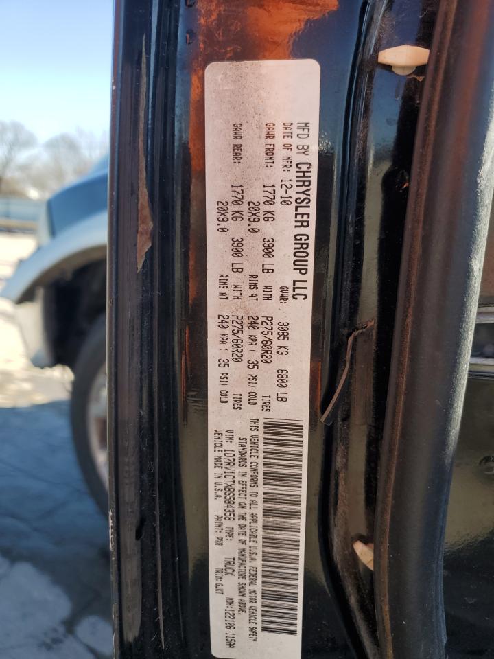 2011 Dodge RAM VIN 1D7RV1CTXBS584358 Copart auction photo, front end / side damage thumbnail 13