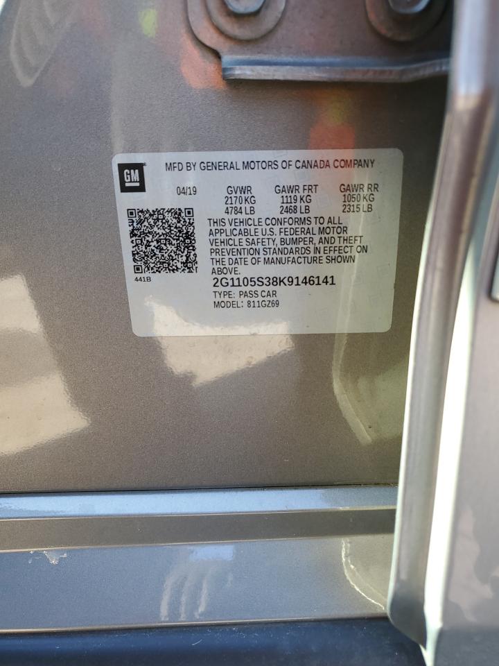 2019 Chevrolet Impala VIN 2G1105S38K9146141 Copart auction photo, front end damage thumbnail 13