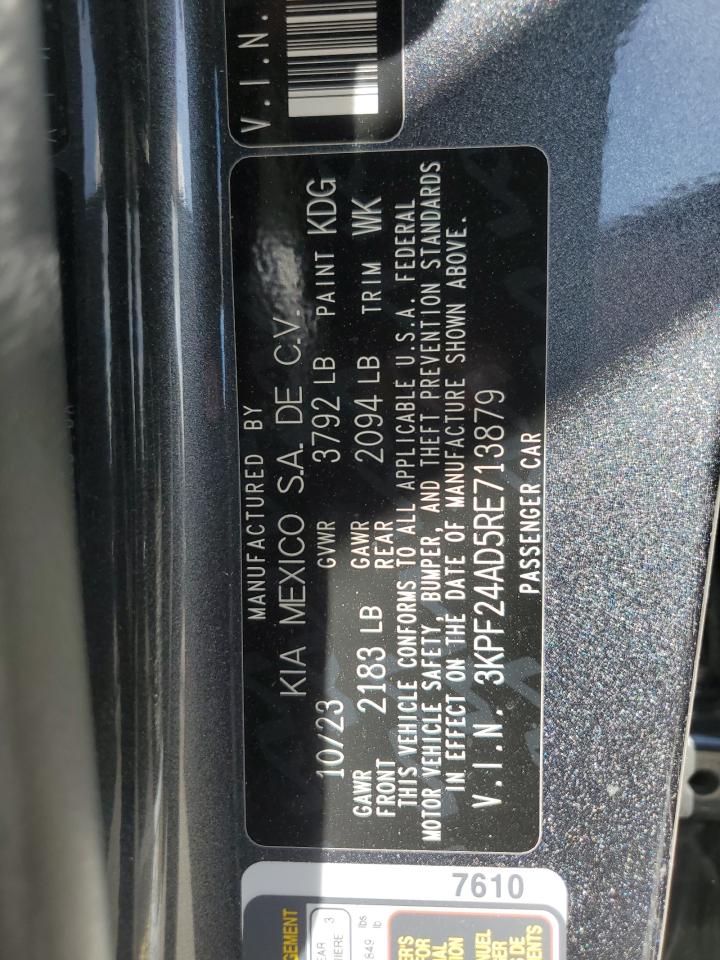 2024 KIA Forte VIN 3KPF24AD5RE713879 Copart auction photo, rear end damage thumbnail 15