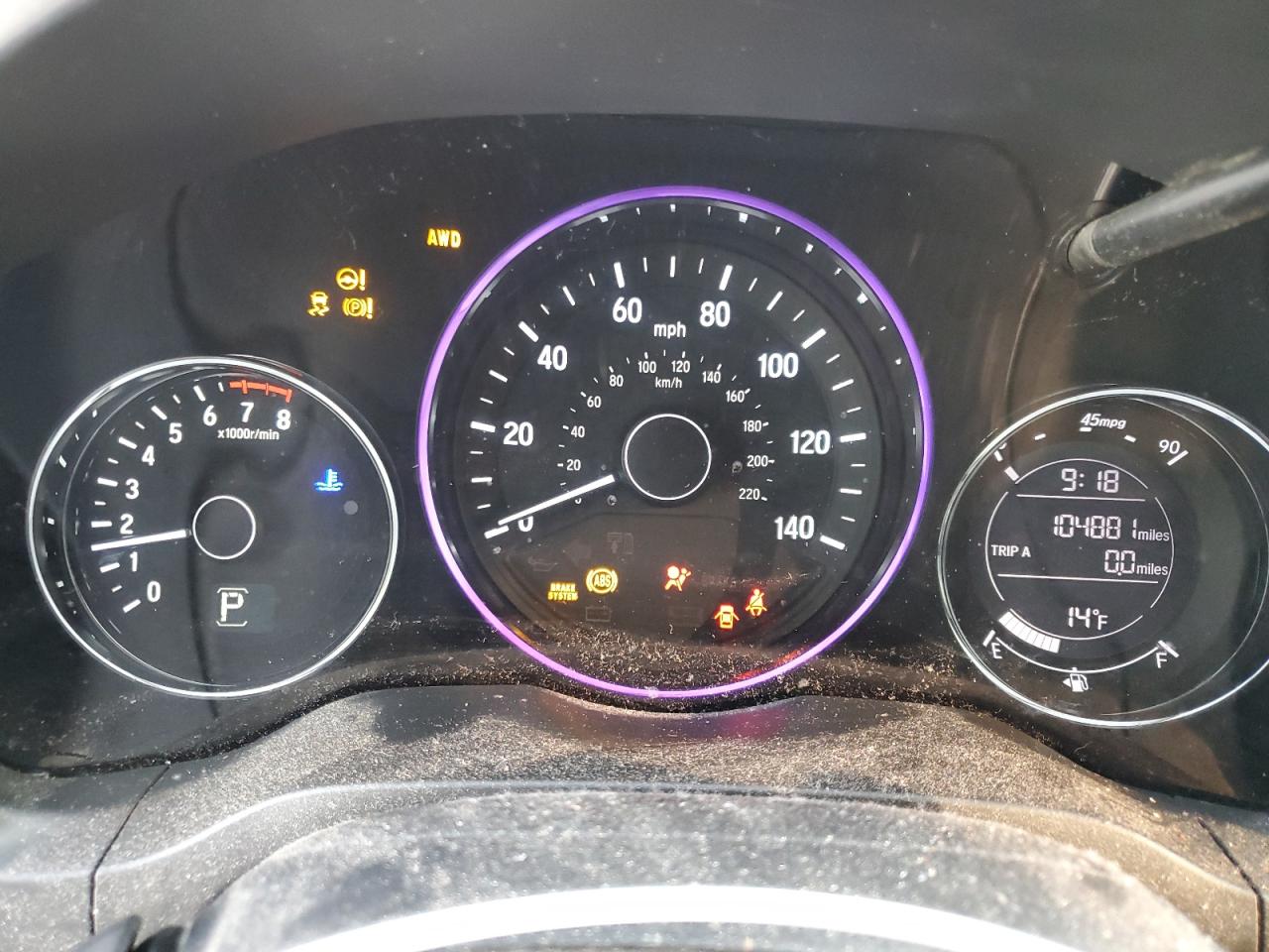 2019 Honda HR-V VIN 3CZRU6H11KM728075 Copart auction photo, front end / side damage thumbnail 9