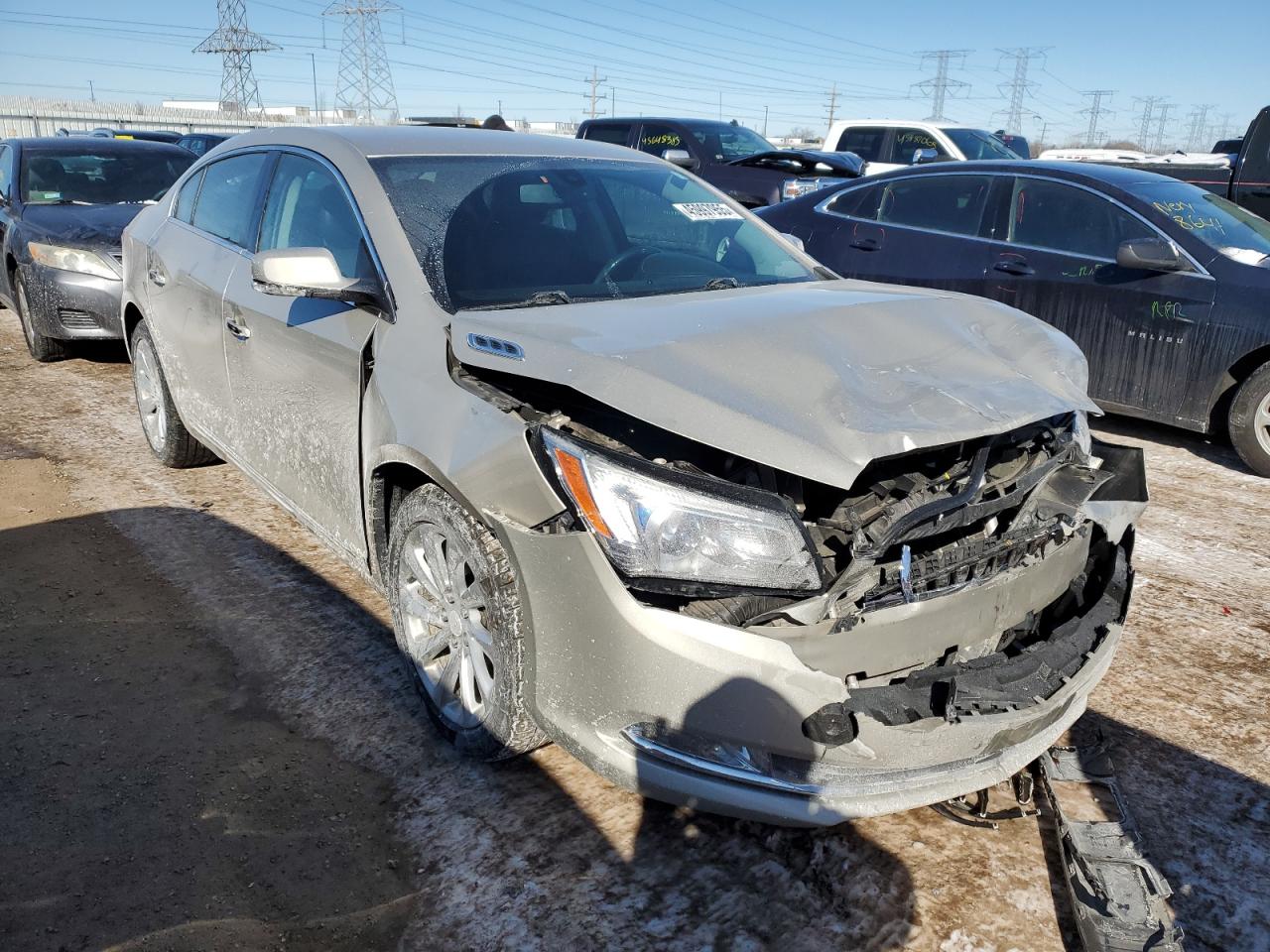 2014 Buick LaCrosse VIN 1G4GB5G37EF100733 Copart auction photo, front end / side damage thumbnail 4