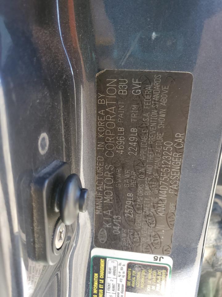 2014 KIA Cadenza VIN KNALN4D75E5123250 Copart auction photo, side / front end damage thumbnail 13