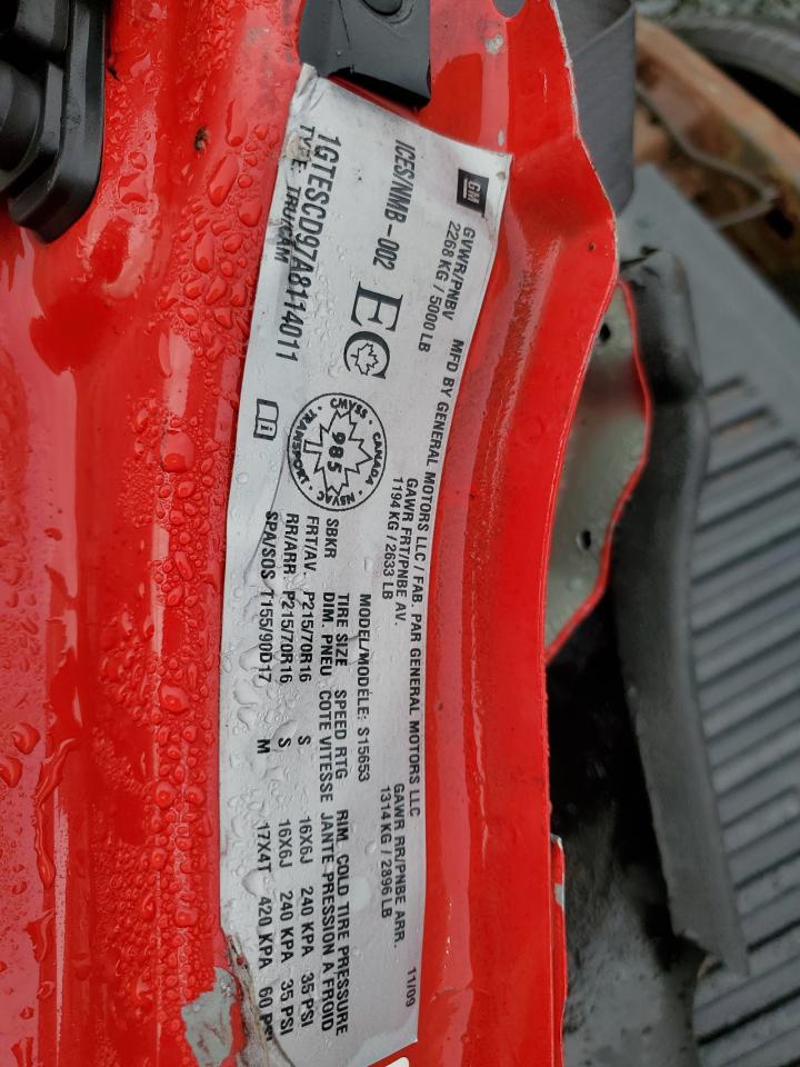 2010 GMC Canyon VIN 1GTESCD97A8114011 Copart auction photo, all over damage thumbnail 10