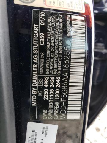2010 Mercedes-Benz E-klasse VIN WDDHF5GB6AA166255 Copart auction photo, rear end / minor dent/scratches damage thumbnail 12