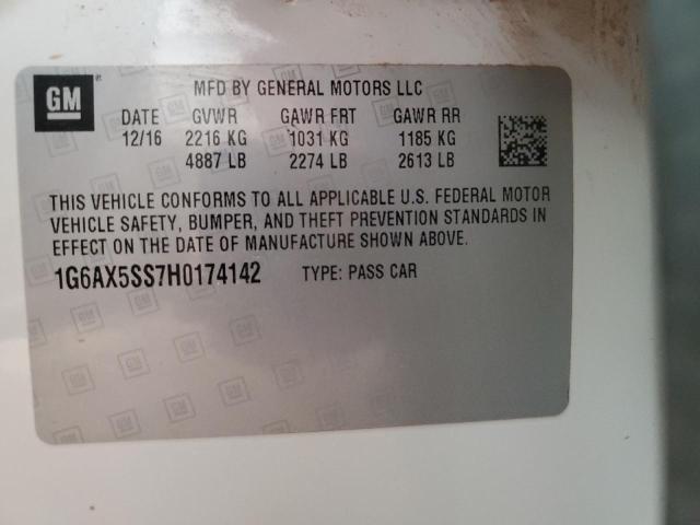 2017 Cadillac CTS VIN 1G6AX5SS7H0174142 Copart auction photo, front end damage thumbnail 13