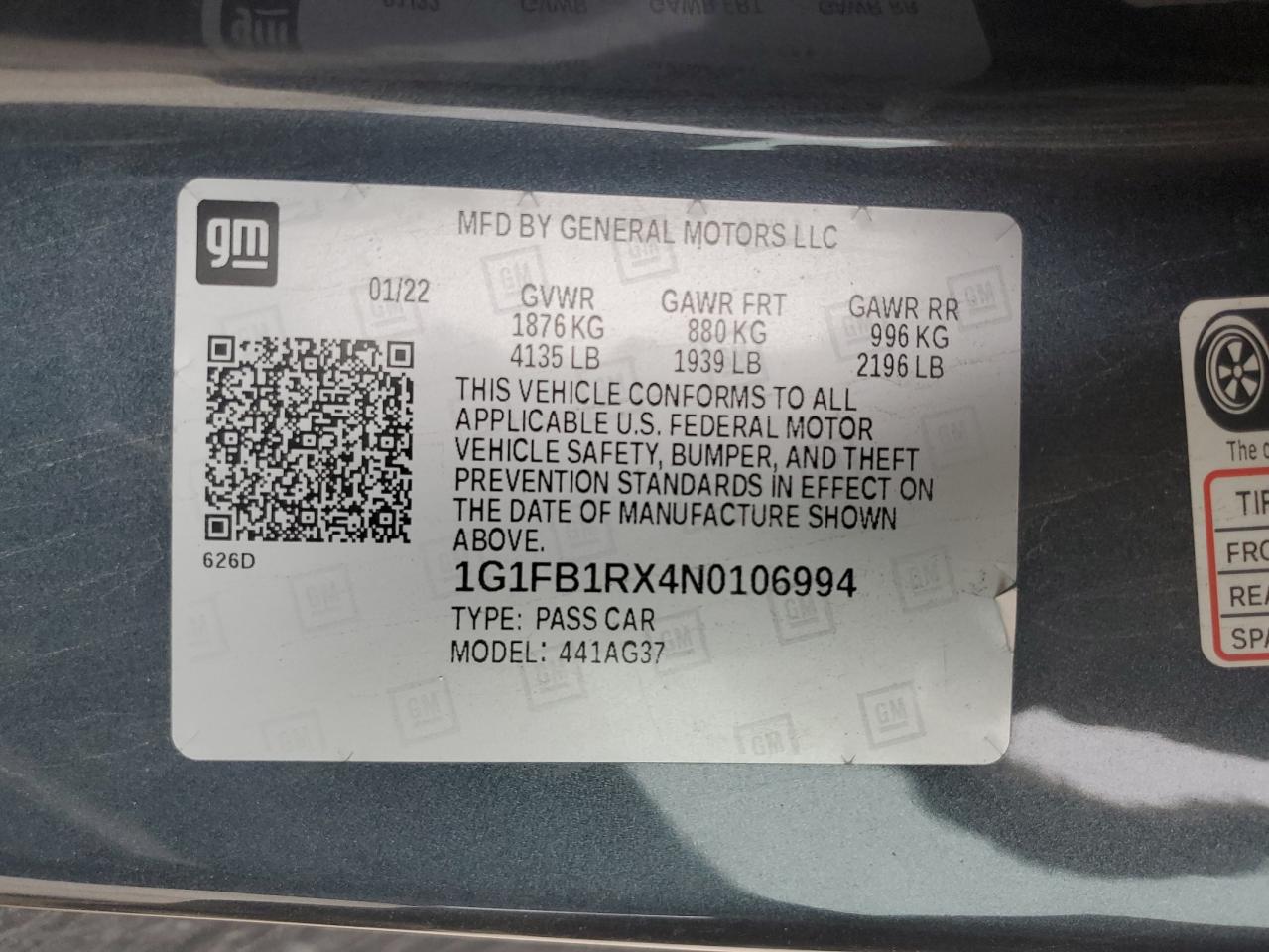 2022 Chevrolet Camaro VIN 1G1FB1RX4N0106994 Copart auction photo, undercarriage damage thumbnail 12