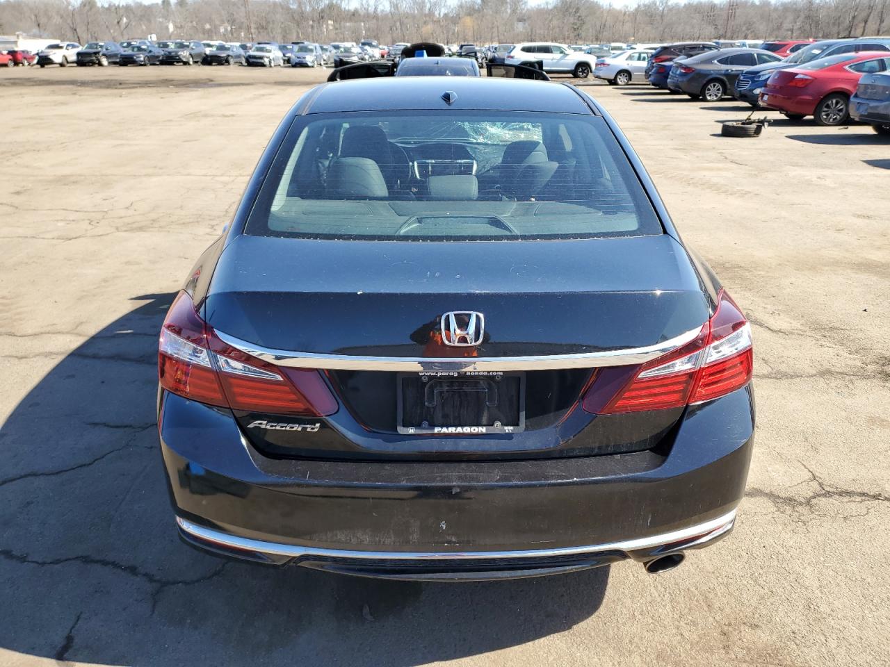 2017 Honda Accord VIN 1HGCR2F85HA140581 Copart auction photo, front end / top/roof damage thumbnail 6