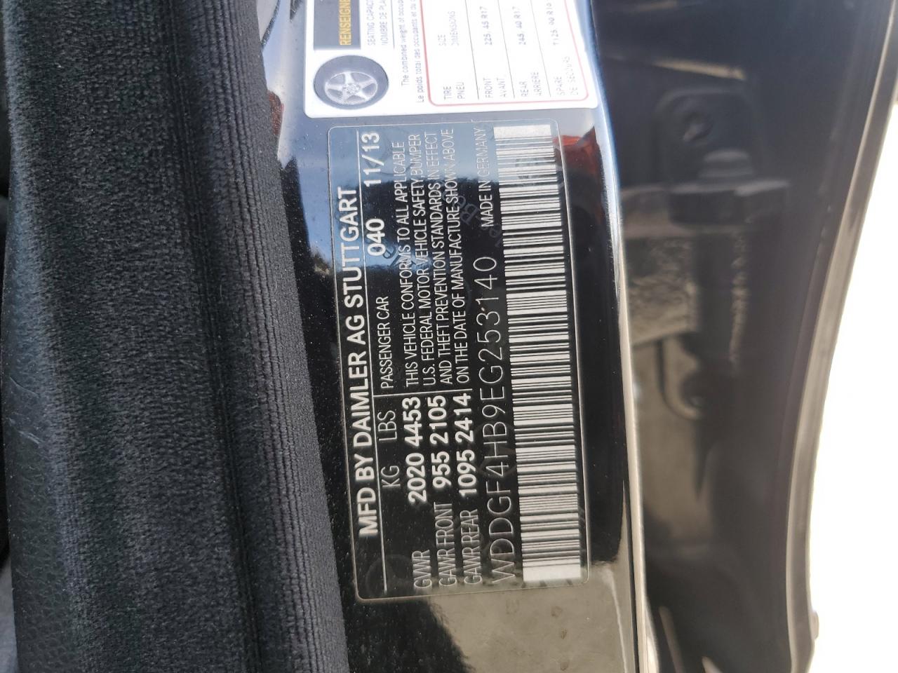 2014 Mercedes-Benz C-klasse VIN WDDGF4HB9EG253140 Copart auction photo, front end / rear end damage thumbnail 13