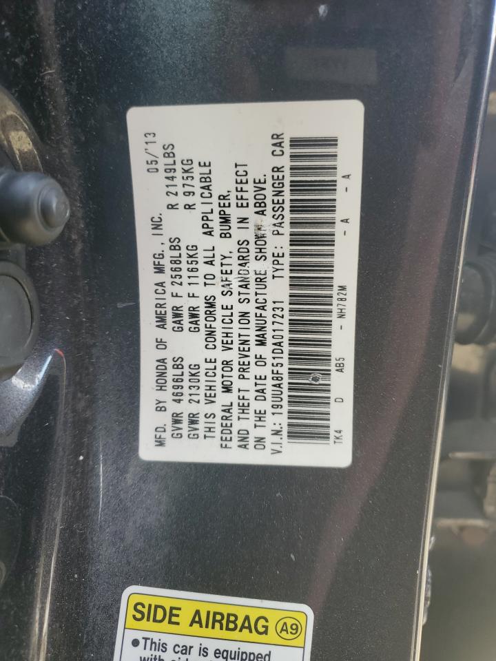 2013 Acura TL VIN 19UUA8F51DA017231 Copart auction photo, front end damage thumbnail 15