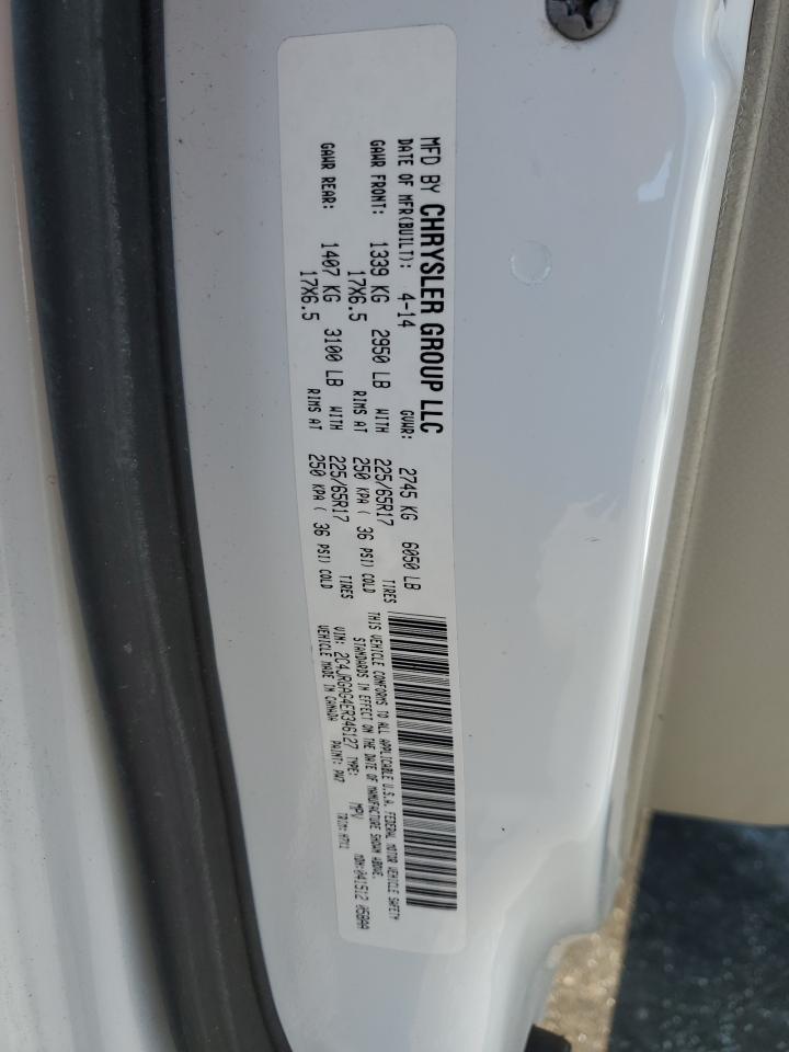 2014 RAM Cargo Van Tradesman VIN 2C4JRGAG4ER346127 Copart auction photo, mechanical / undercarriage damage thumbnail 13