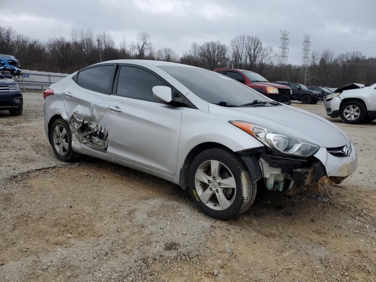 2013 Hyundai Elantra VIN KMHDH4AE5DU931194 Copart auction photo, side / front end damage thumbnail 4