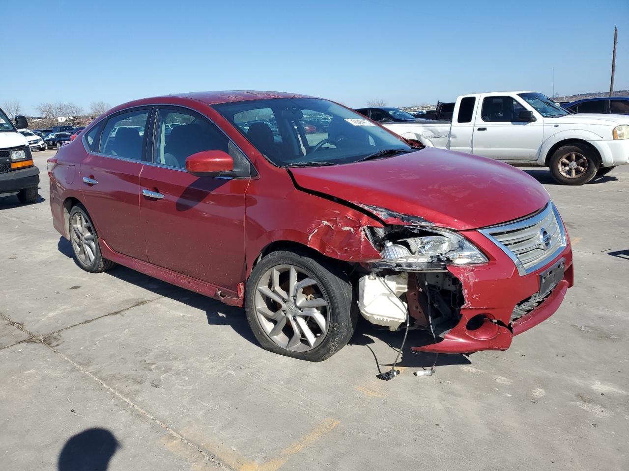 2014 Nissan Sentra VIN 3N1AB7AP0EY285964 Copart auction photo, side / front end damage thumbnail 4