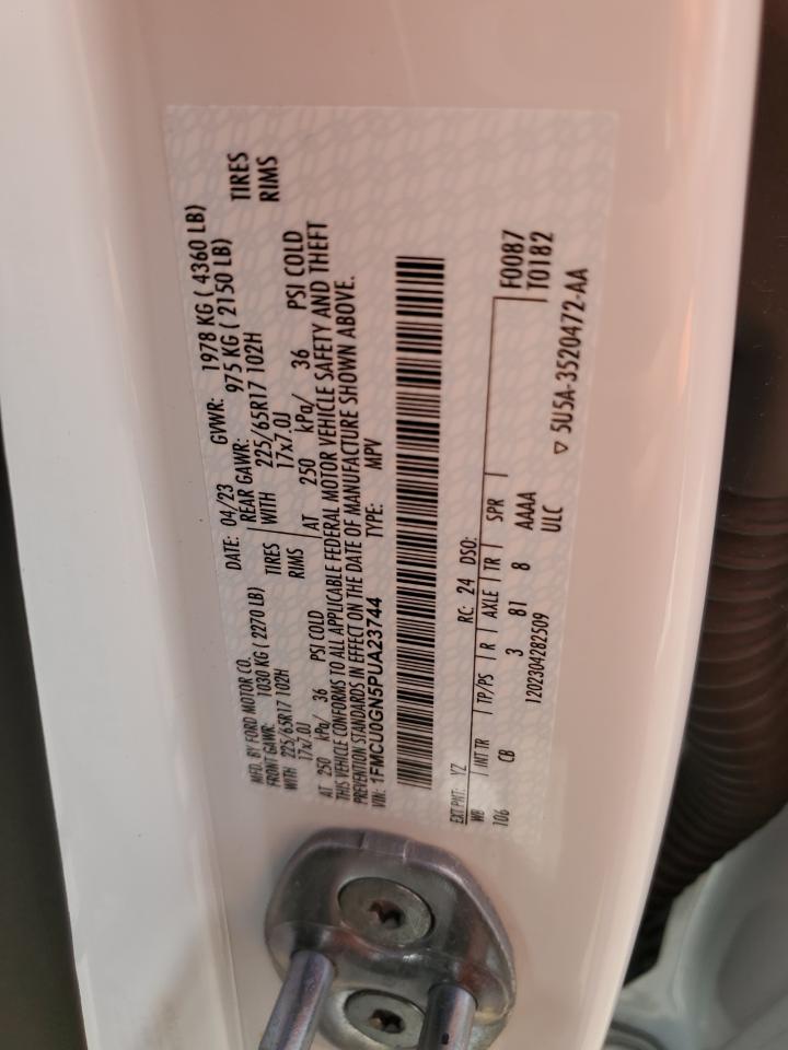 2023 Ford Escape VIN 1FMCU0GN5PUA23744 Copart auction photo, front end damage thumbnail 15