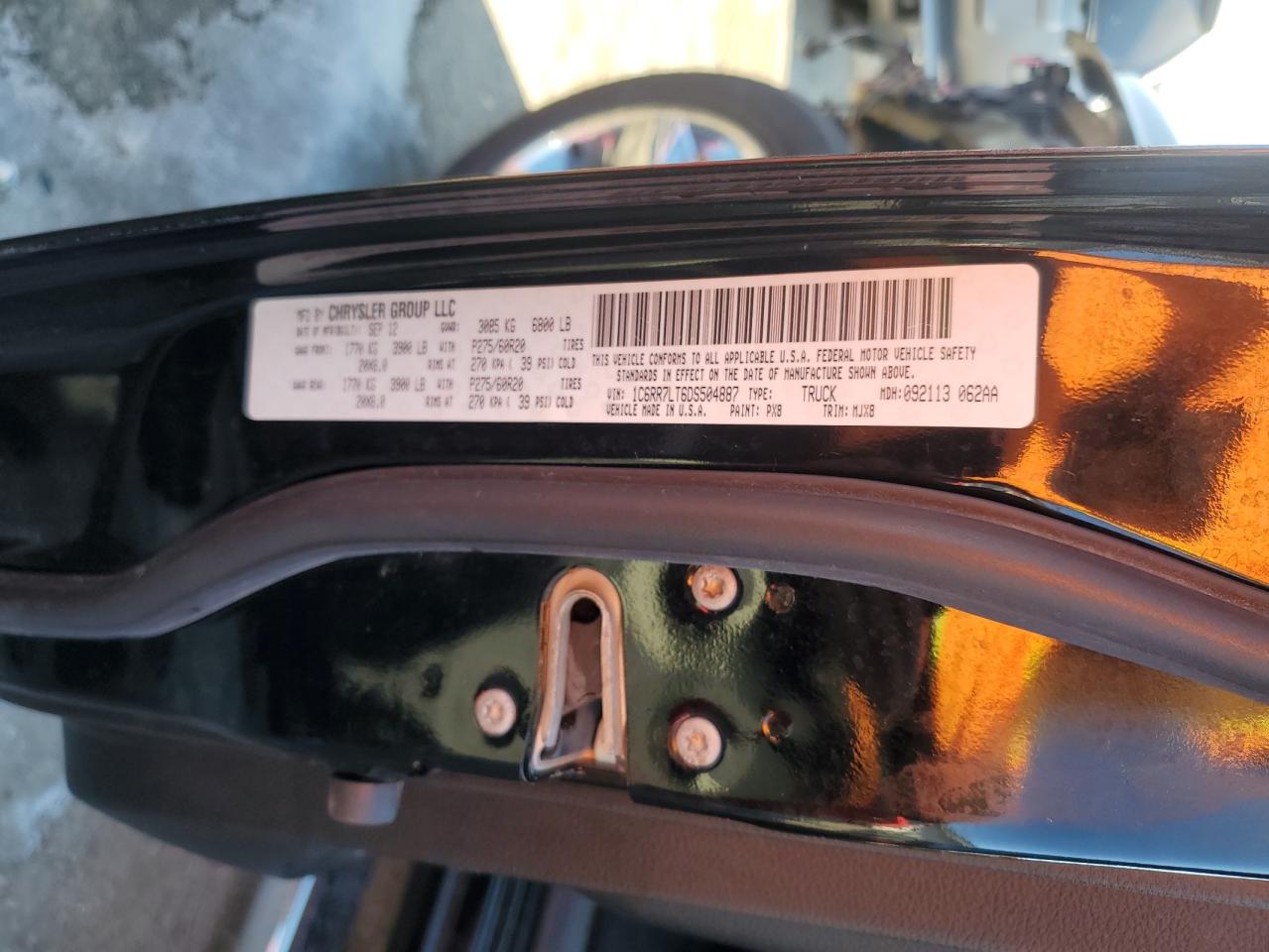 2013 RAM 1500 VIN 1C6RR7LT6DS504887 Copart auction photo, front end / side damage thumbnail 12