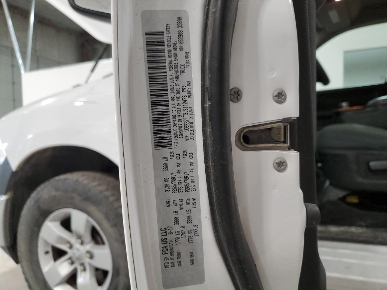 2018 RAM 1500 VIN 1C6RR7FT3JS112473 Copart auction photo, water/flood damage thumbnail 12