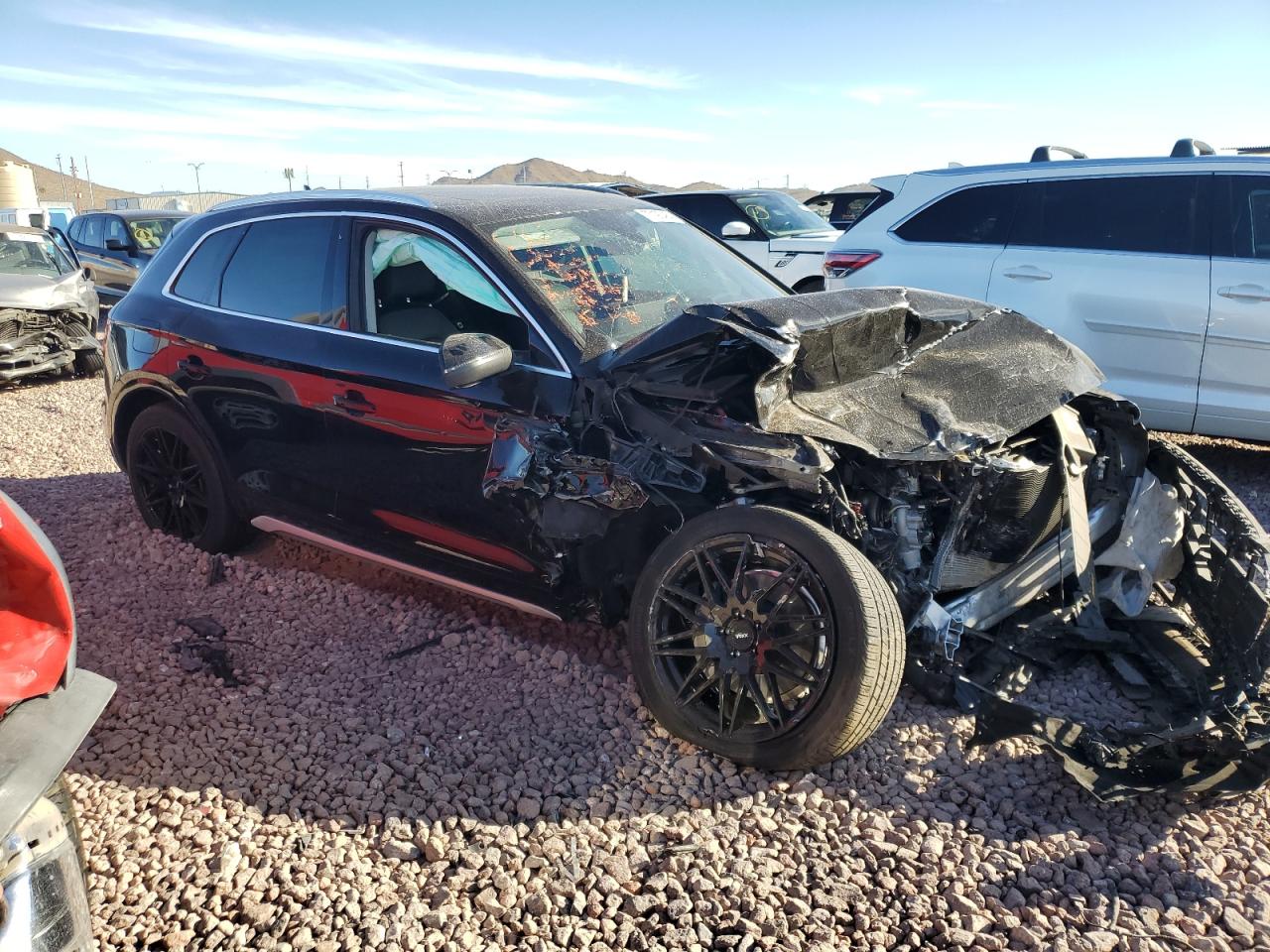 2021 Audi Q5 VIN WA1BAAFY6M2081504 Copart auction photo, front end damage thumbnail 4
