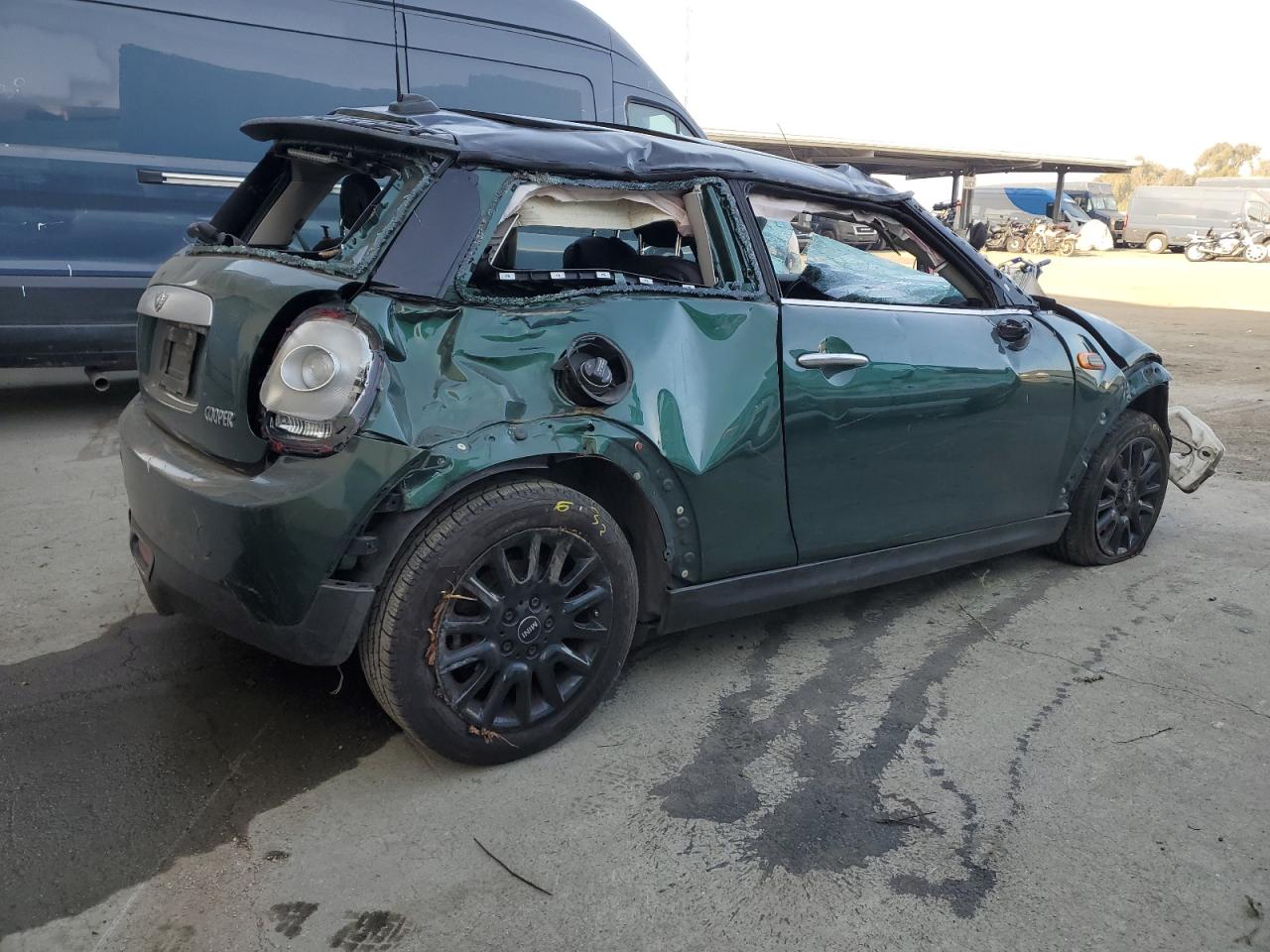2014 MINI Cooper VIN WMWXM5C55ET932706 Copart auction photo, all over / rollover damage thumbnail 3