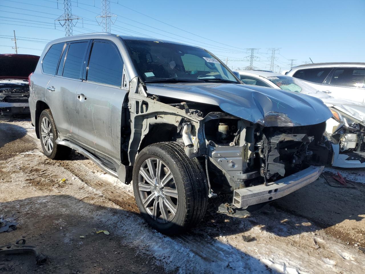 2016 Lexus LX VIN JTJHY7AXXG4202425 Copart auction photo, front end / side damage thumbnail 4
