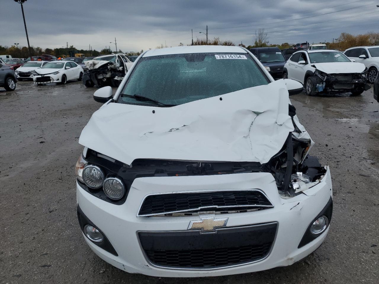 2013 Chevrolet Sonic VIN 1G1JC5SH0D4105849 Copart auction photo, front end / side damage thumbnail 5