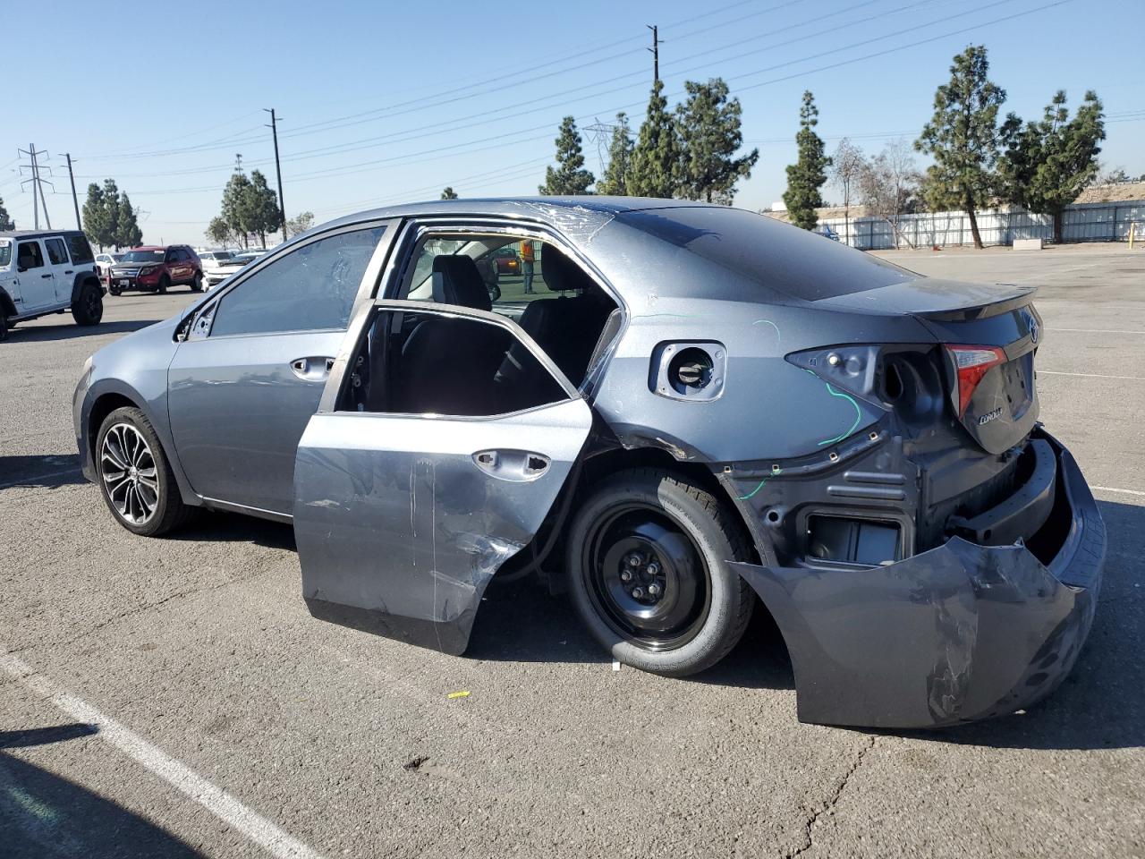 2016 Toyota Corolla VIN 5YFBURHE8GP529665 Copart auction photo, side / rear end damage thumbnail 2