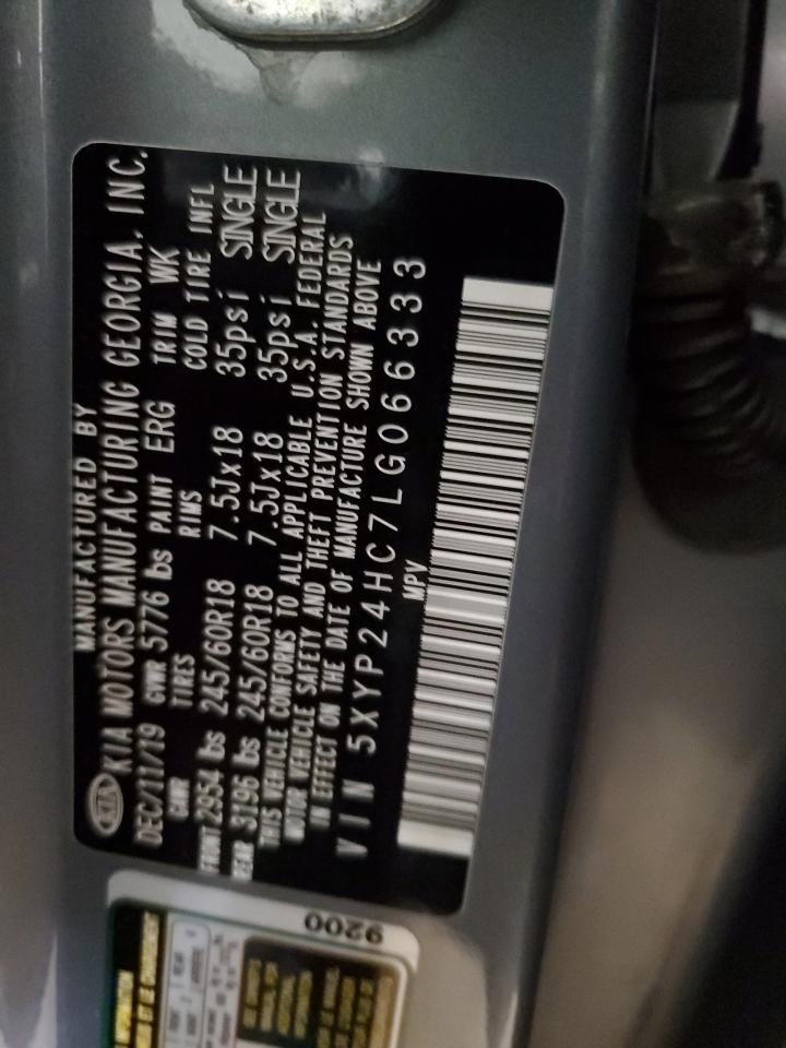 2020 KIA Telluride VIN 5XYP24HC7LG066333 Copart auction photo, front end / minor dent/scratches damage thumbnail 15