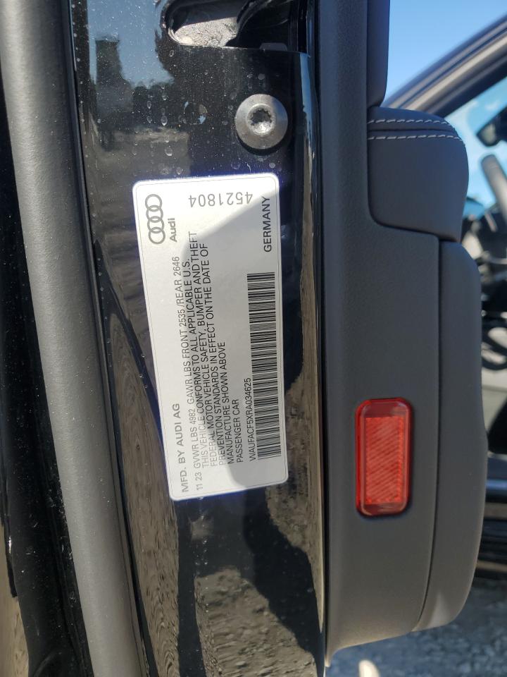 2024 Audi A5 VIN WAUFACF5XRA034625 Copart auction photo, water/flood damage thumbnail 13