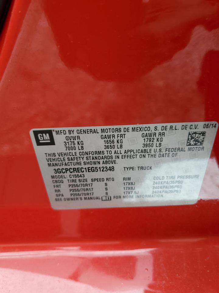 2014 Chevrolet Silverado VIN 3GCPCREC1EG512348 Copart auction photo, all over damage thumbnail 12