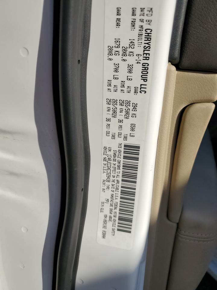 2014 Jeep Grand Cherokee VIN 1C4RJECGXEC529438 Copart auction photo, front end / side damage thumbnail 13