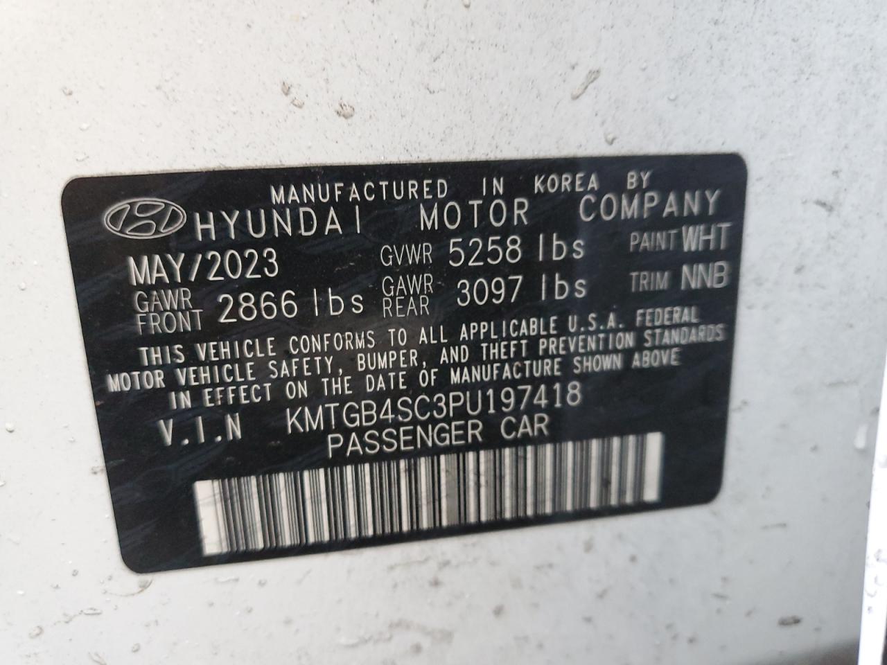 2023 Genesis G80 VIN KMTGB4SC3PU197418 Copart auction photo, biohazard/chemical / front end damage thumbnail 12