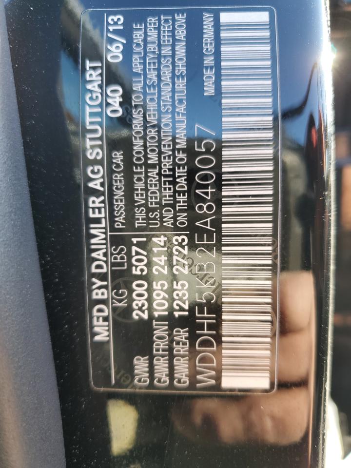 2014 Mercedes-Benz E-klasse VIN WDDHF5KB2EA840057 Copart auction photo, undercarriage damage thumbnail 12