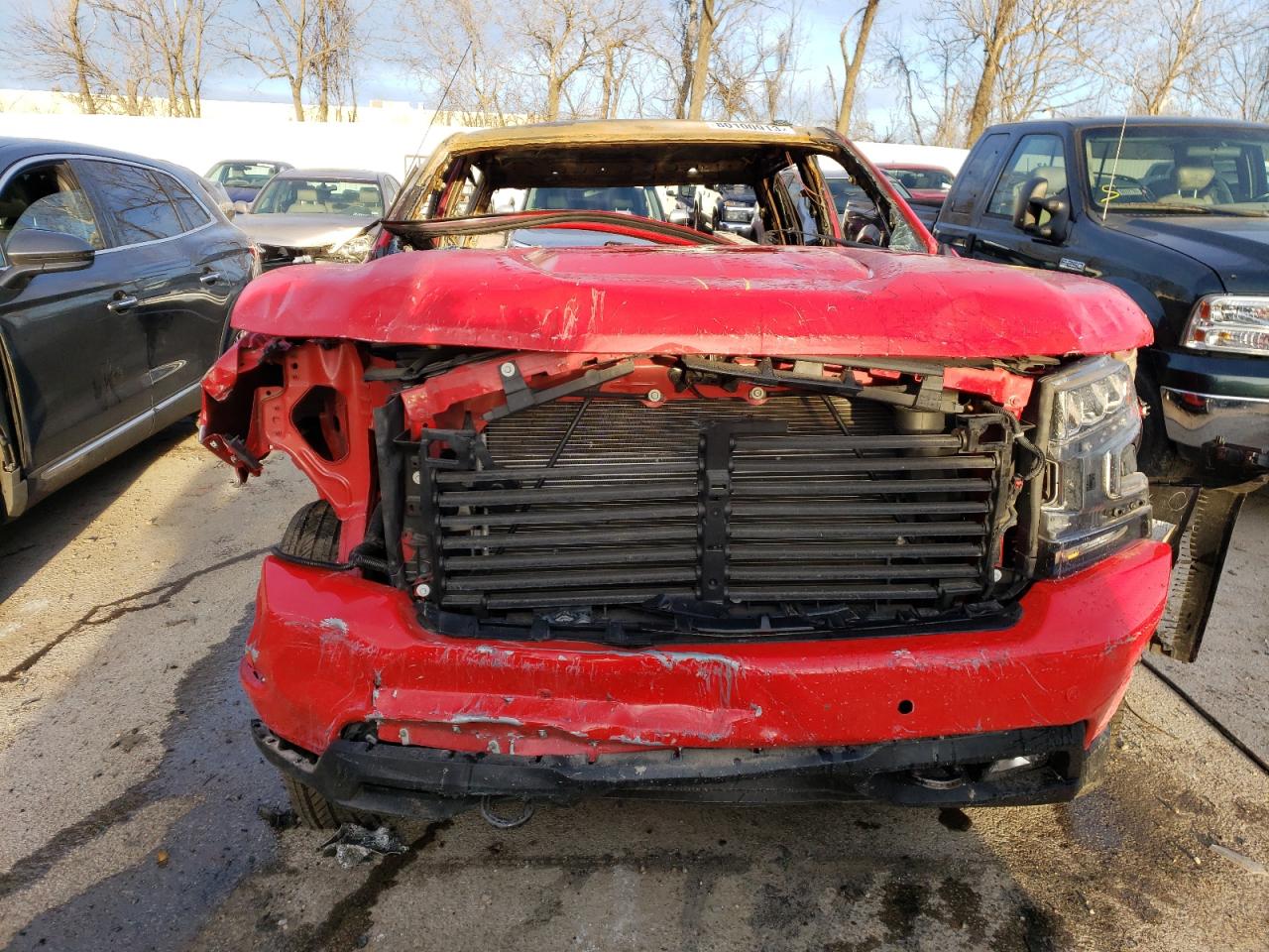2021 Chevrolet Silverado VIN 3GCUYEED0MG196445 Copart auction photo, burn damage thumbnail 5