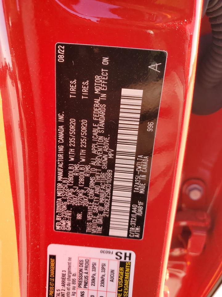 2022 Lexus NX VIN 2T2HGCEZ5NC010989 Copart auction photo, side damage thumbnail 13