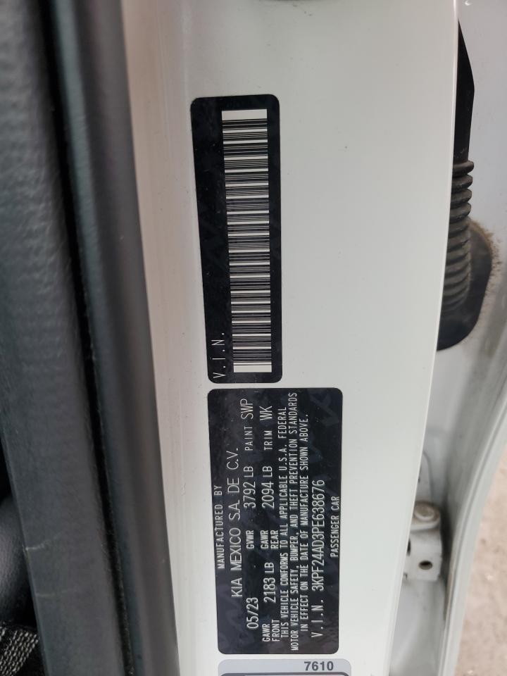 2023 KIA Forte VIN 3KPF24AD3PE638676 Copart auction photo, front end / undercarriage damage thumbnail 14