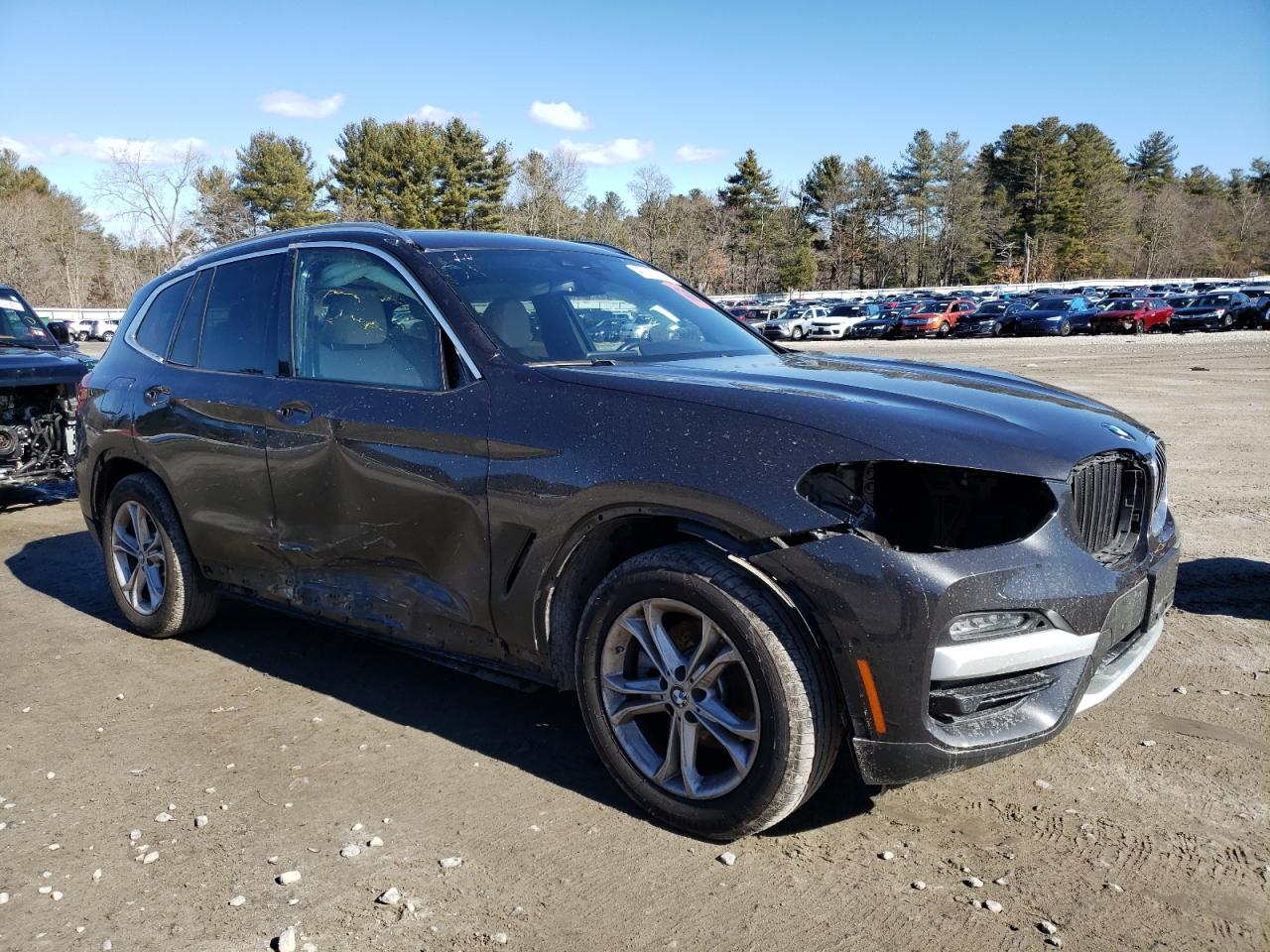 2021 BMW X3 VIN 5UXTY5C09M9H76242 Copart auction photo, side / front end damage thumbnail 4