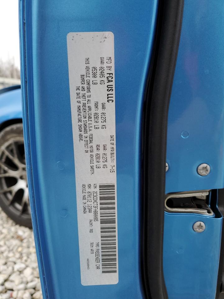 2015 Dodge Charger VIN 2C3CDXCT3FH880085 Copart auction photo, front end / rear end damage thumbnail 15