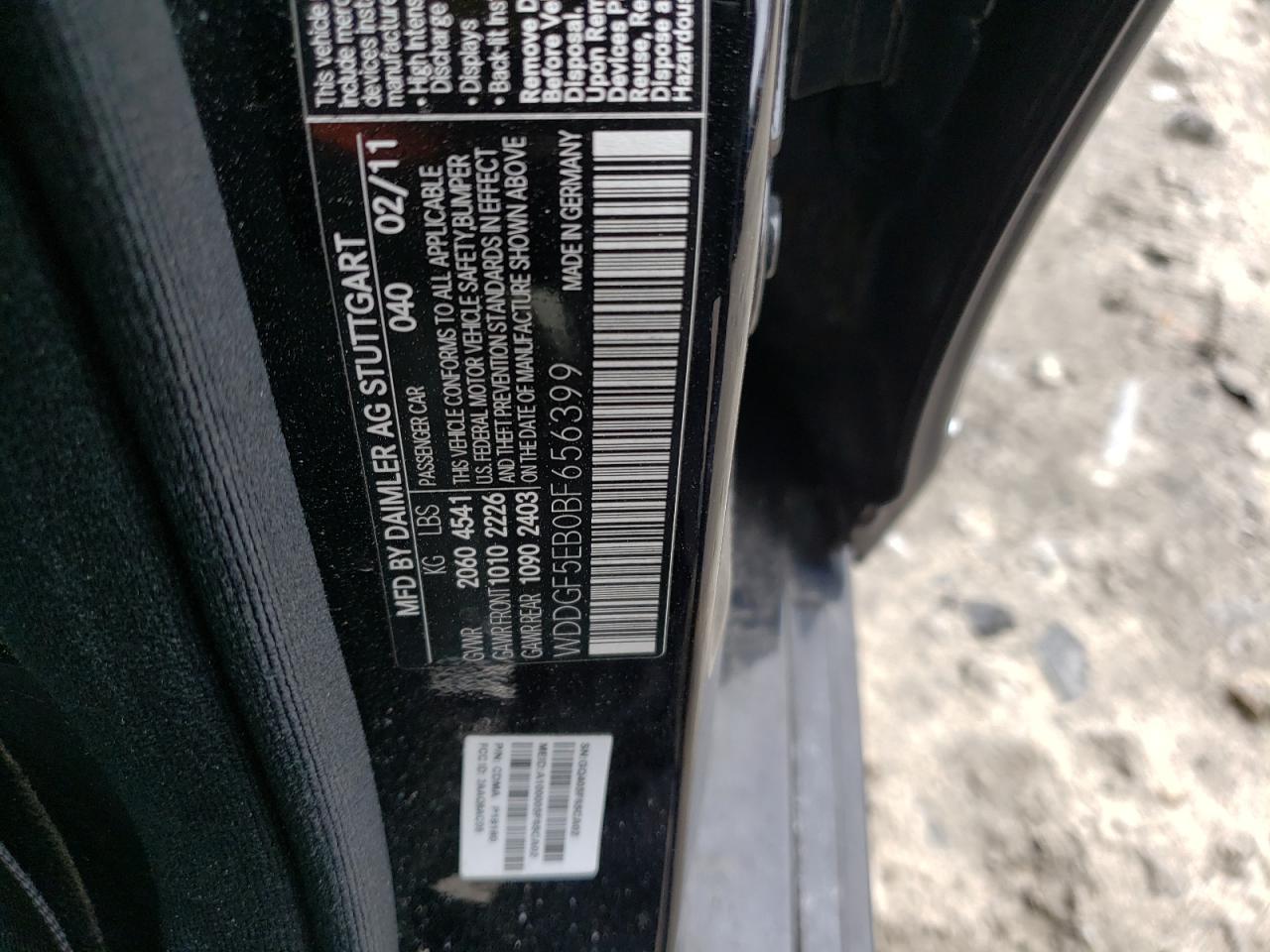 2011 Mercedes-Benz C-klasse VIN WDDGF5EB0BF656399 Copart auction photo, front end / minor dent/scratches damage thumbnail 12