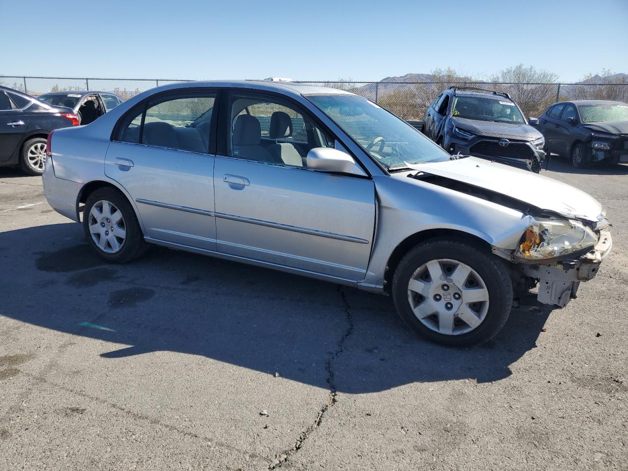 2002 Honda Civic VIN 2HGES26742H589182 Copart auction photo, front end damage thumbnail 4