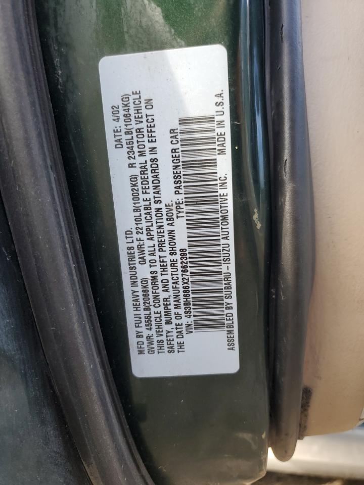 2002 Subaru Legacy VIN 4S3BH686X27662398 Copart auction photo, front end damage thumbnail 13