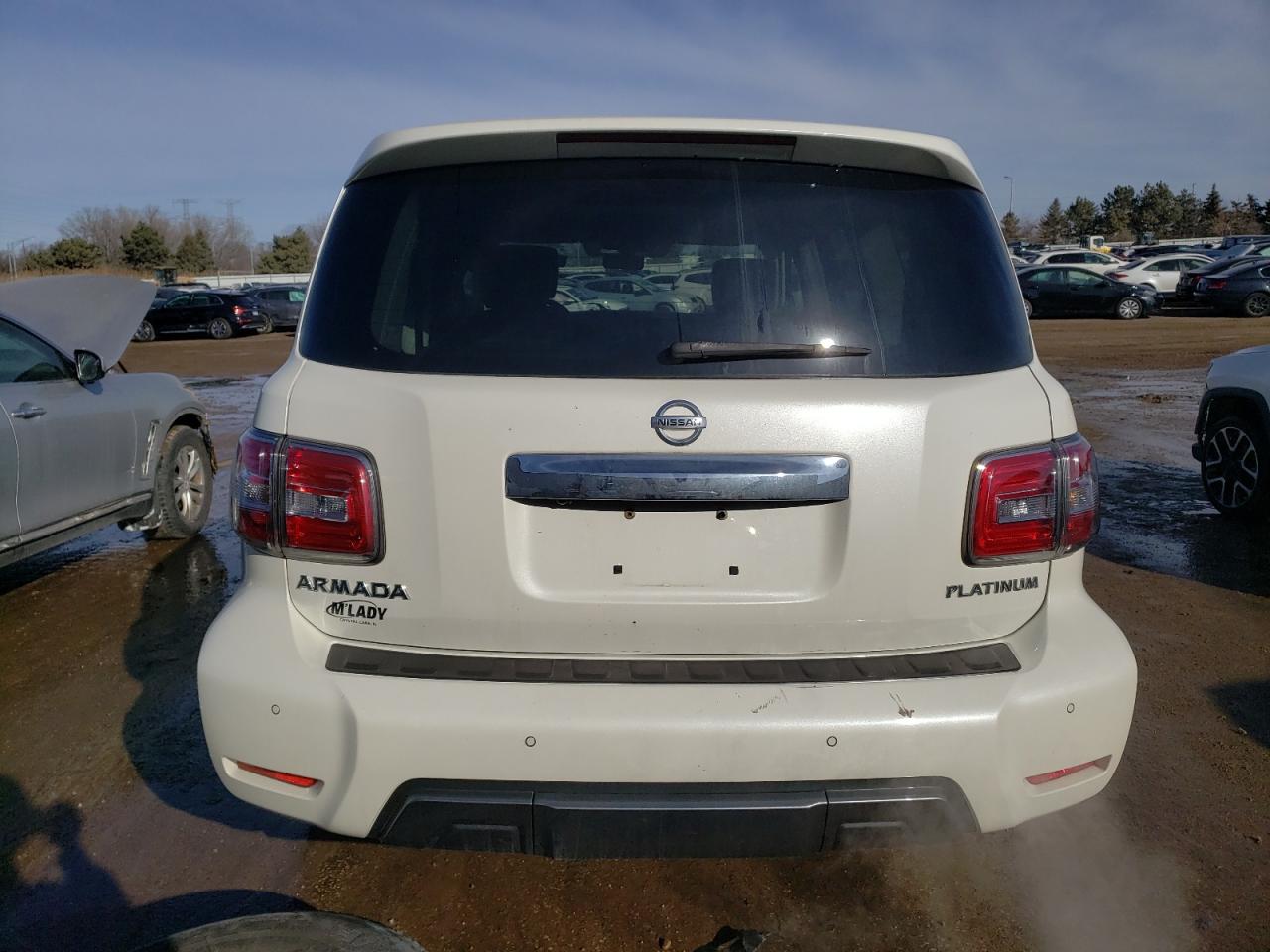 2019 Nissan Armada VIN JN8AY2NE9K9758483 Copart auction photo, front end / side damage thumbnail 6